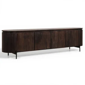 Industrieel TV Meubel Zwart Mokka 210 cm