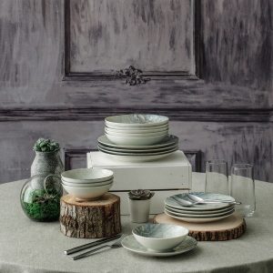 Servies set porselein - 24 delig - Zand blauw - Gogh