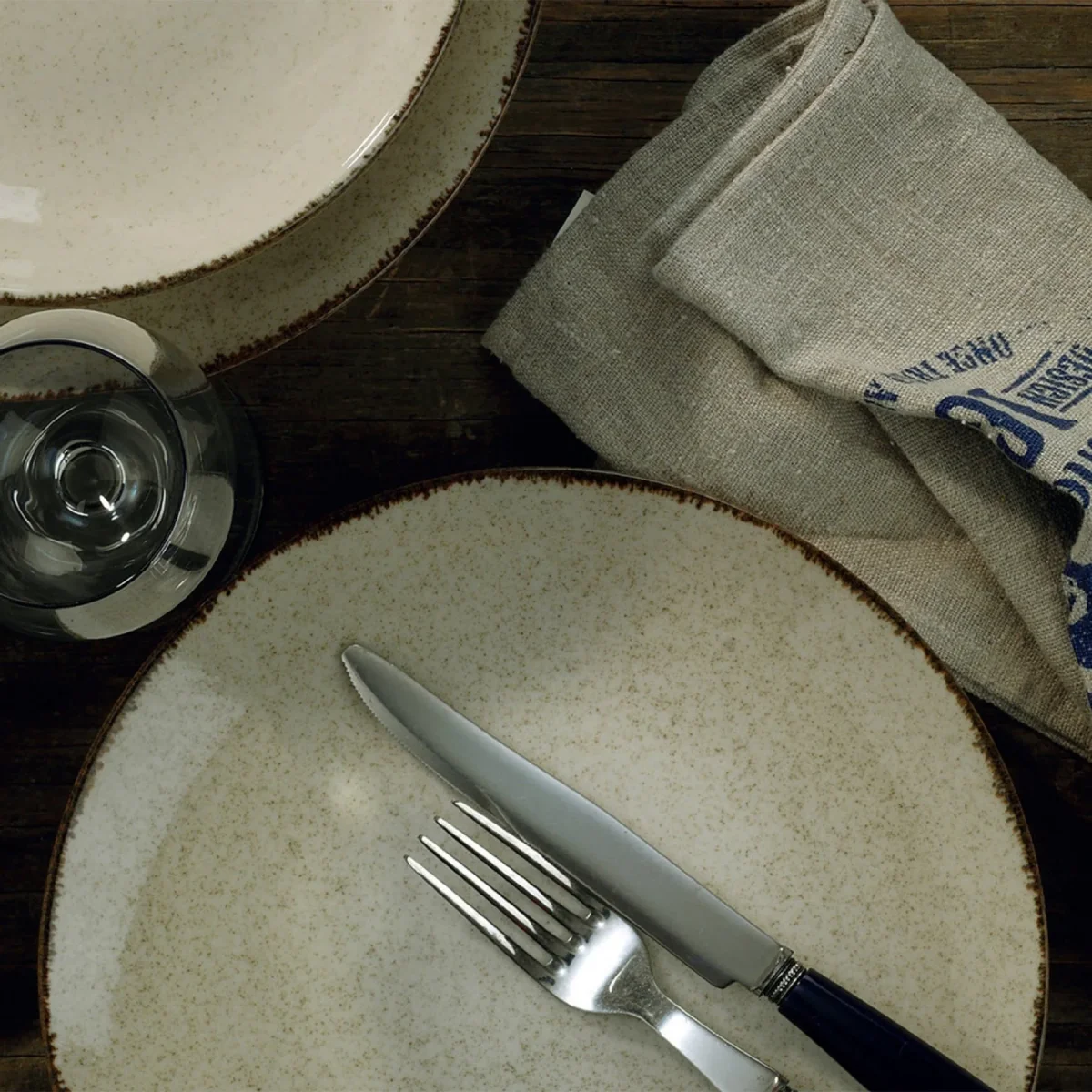 Servies set porselein - 24 delig - Zand rustiek - Sand - Afbeelding 5