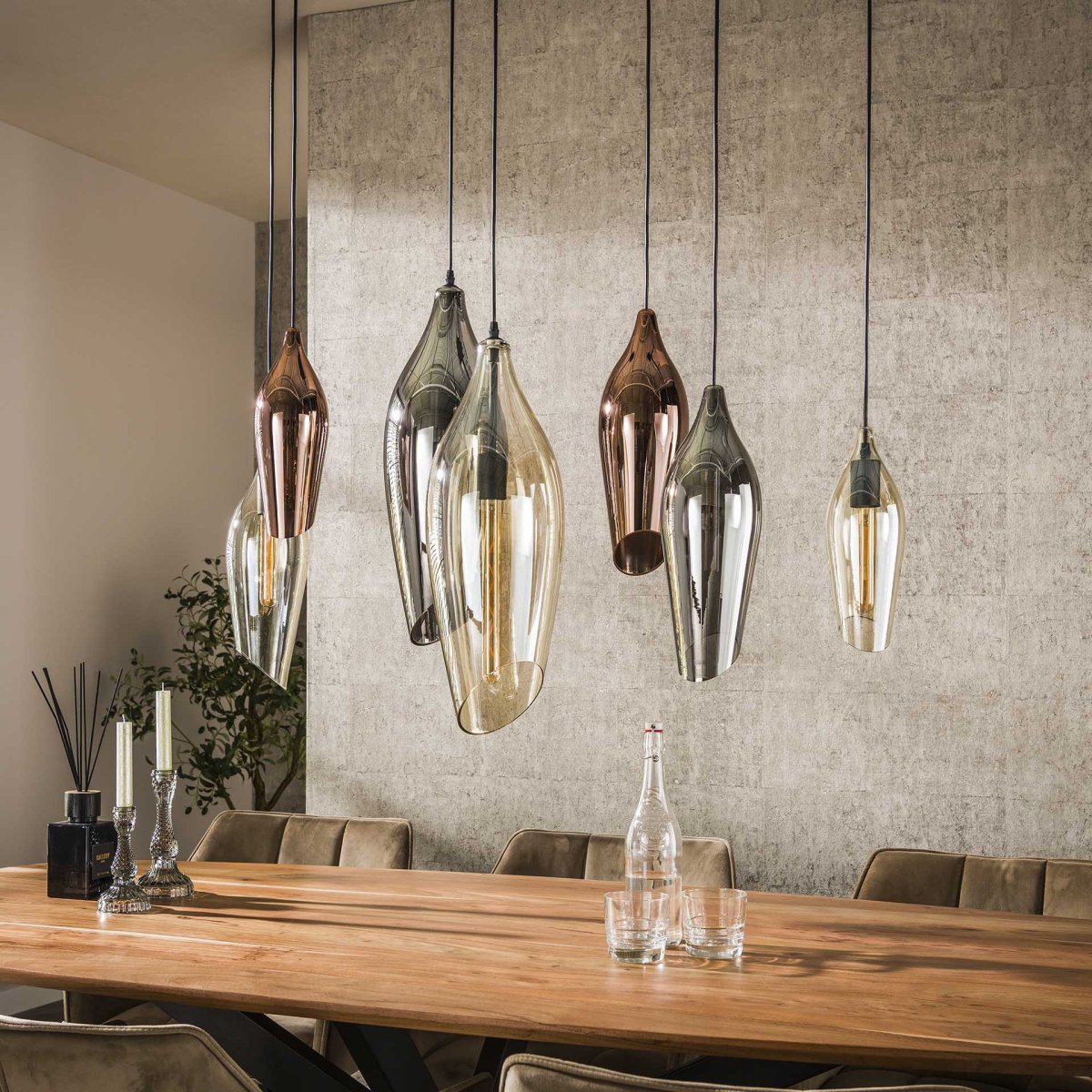 Moderne Hanglamp Coco 7-lichts gekleurd glas - Afbeelding 4