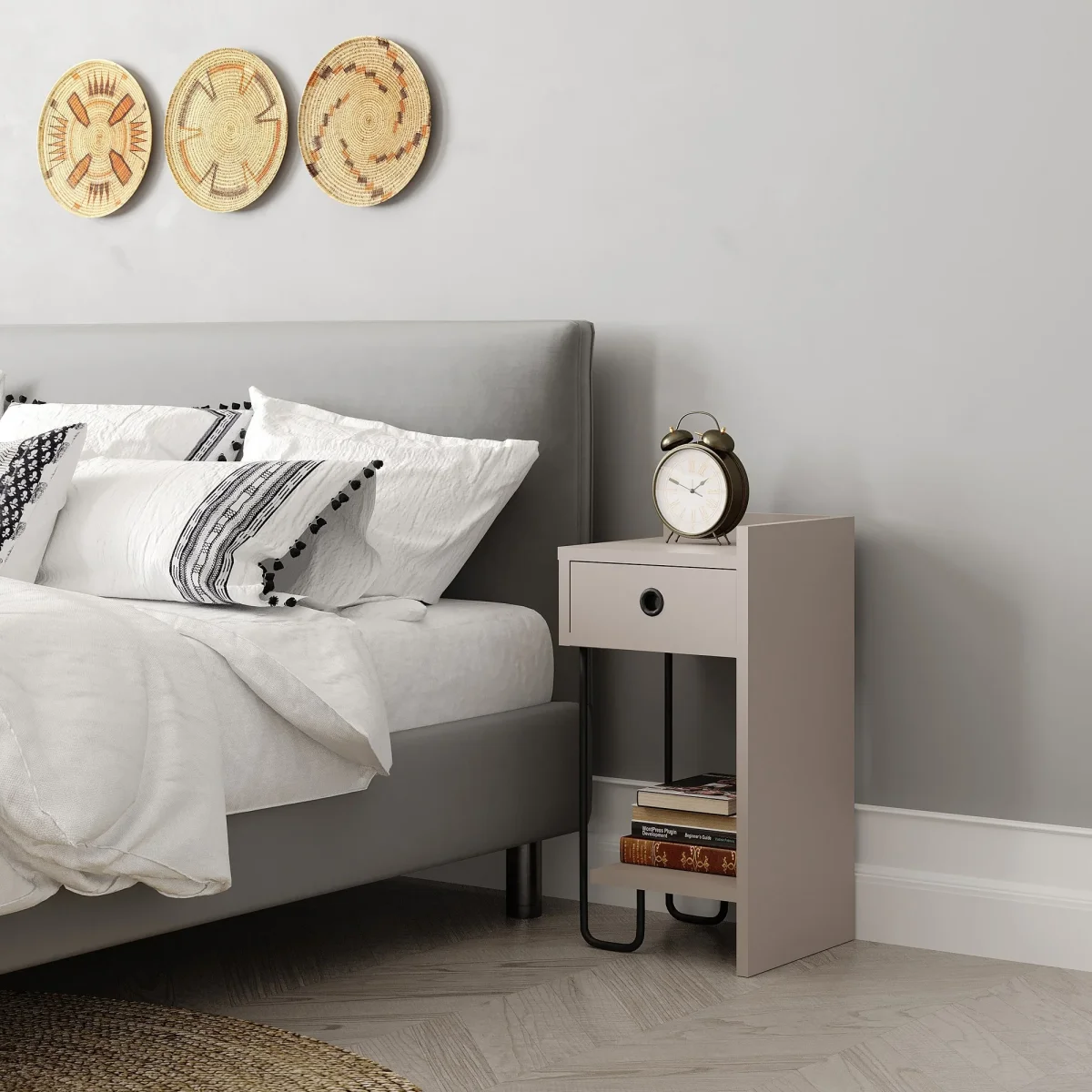 Nachtkastje Sirius Rechts Mokka Melamine 32x61x30 cm - Afbeelding 5
