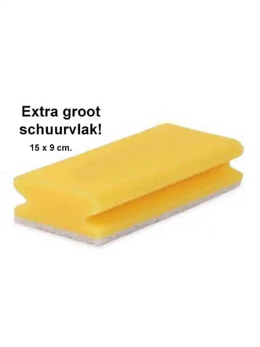 Extra grote schuurspons met grip en witte schuurzijde