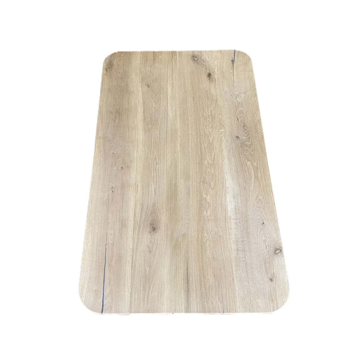 Eiken rechte tafel met afgeronde hoeken en Matrix poot - Afbeelding 4