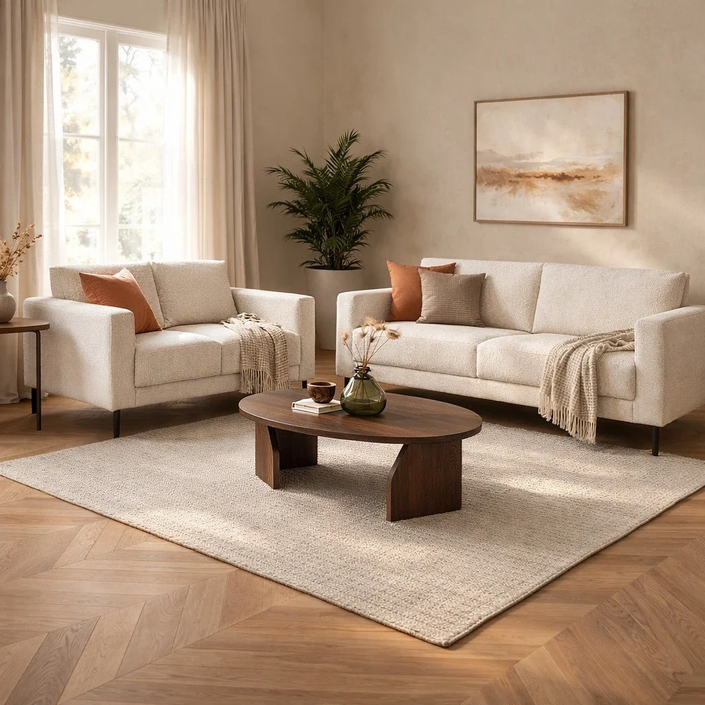 Moderne 2,5-zits Bank Beige Stof Aniko 183x90x78 cm - Afbeelding 3
