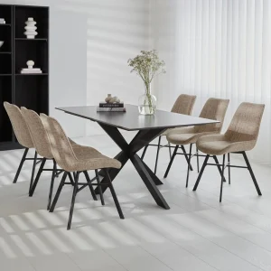 Eettafel Edin Sintered Stone Marmerlook Zwart